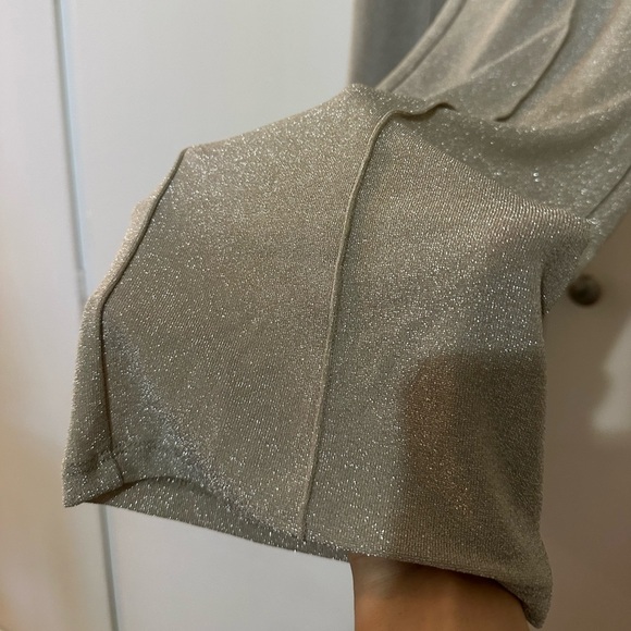 New RACHEL Rachel Roy Glitter Knit Pull On Front Seam Pant Gray - Picture 4 of 10